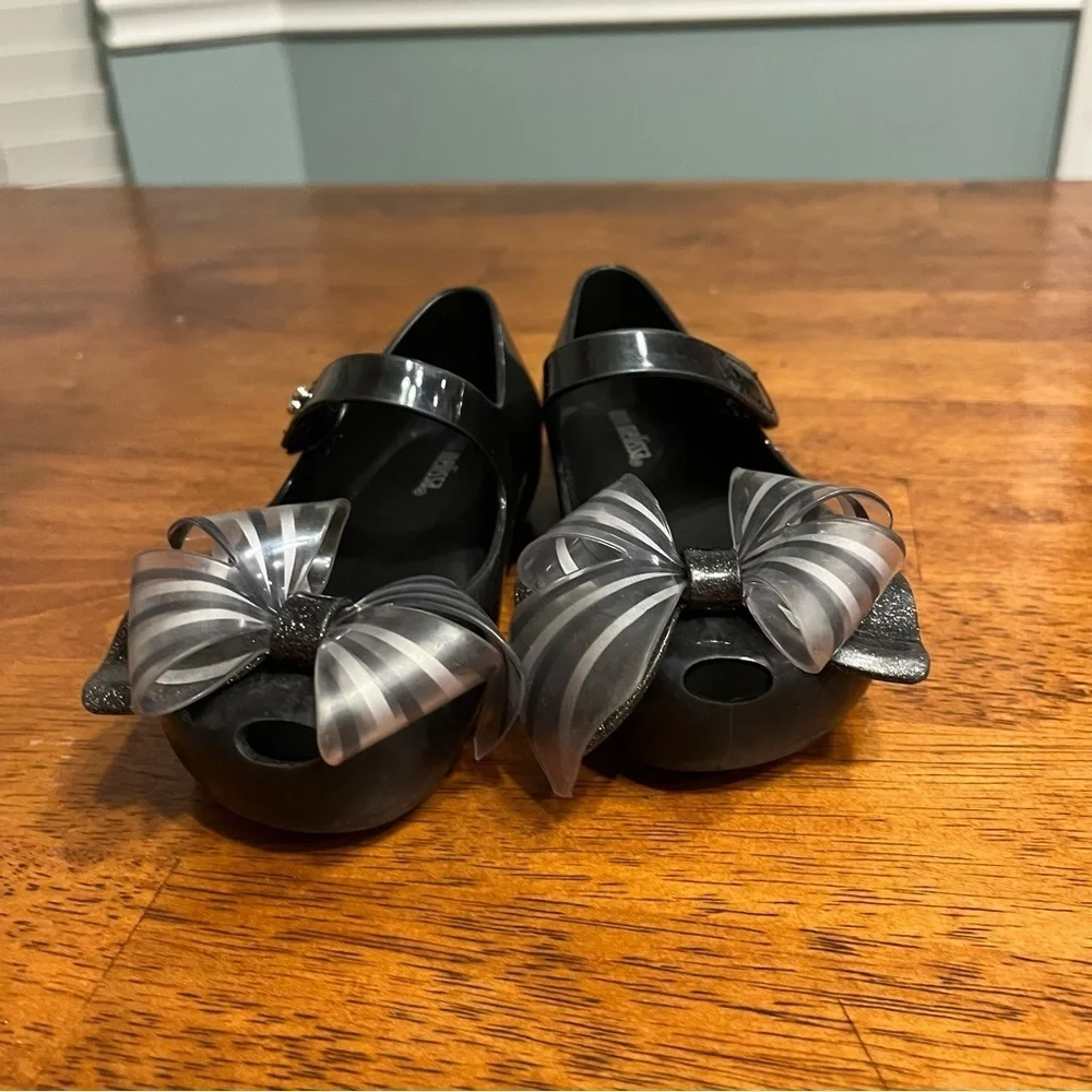 Black Bow Mini Melissa girls mary Jane shoes size 9